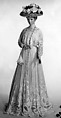 Afternoon dress, Cotton, probably French